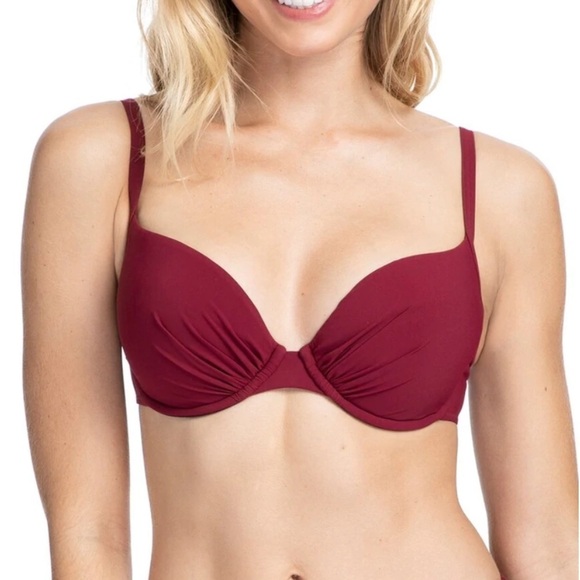 NWT Profile by Gottex Bikini Swim Top 38 E Red Merlot - Picture 1 of 8